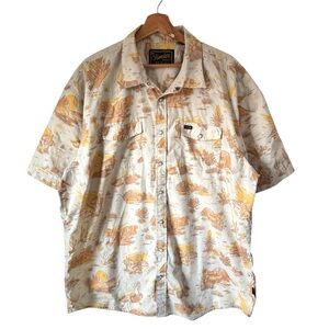 Howler Bros Shirt Mens 2XL Desert Western Snap Button Short Sleeve Graphic